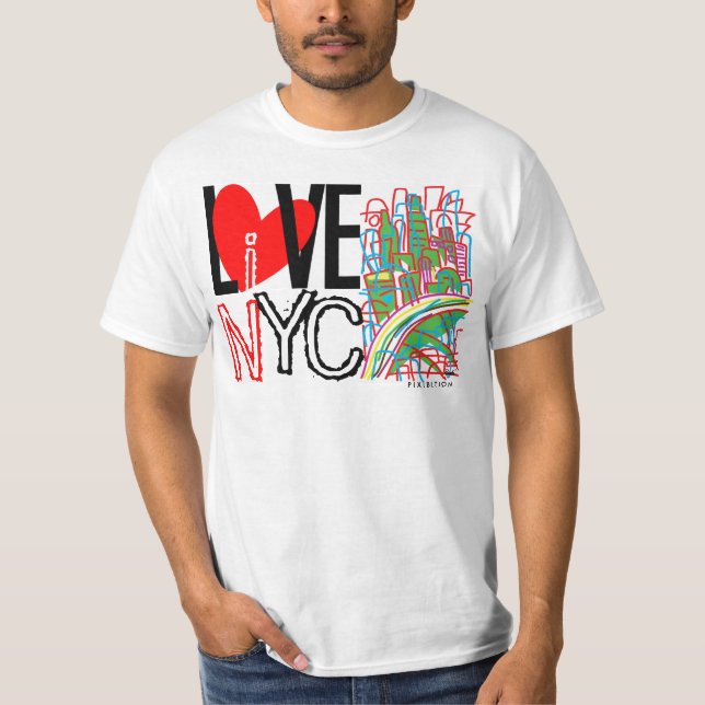Camiseta Love NYC y Live In NYC T-Shirt 2A (Anverso)