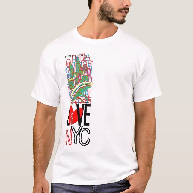 Camiseta Love NYC y Live In NYC Vertical T-Shirt 2A (Anverso)