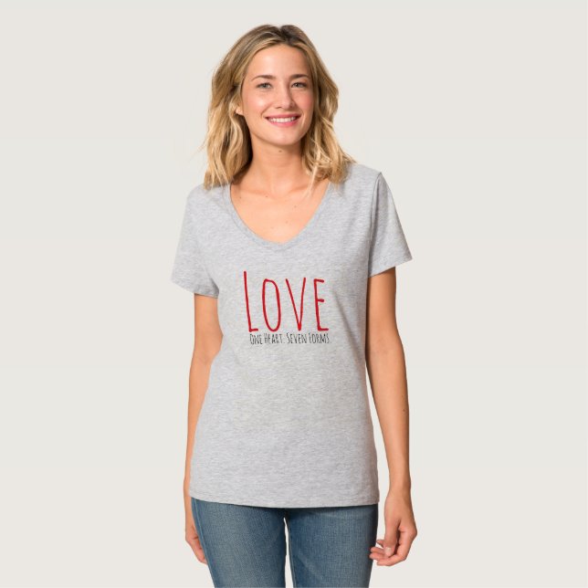 Camiseta Love - One Heart. Seven Forms T-Shirt (Anverso completo)