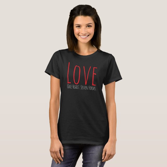 Camiseta Love - One Heart. Seven Forms T-Shirt (Anverso completo)