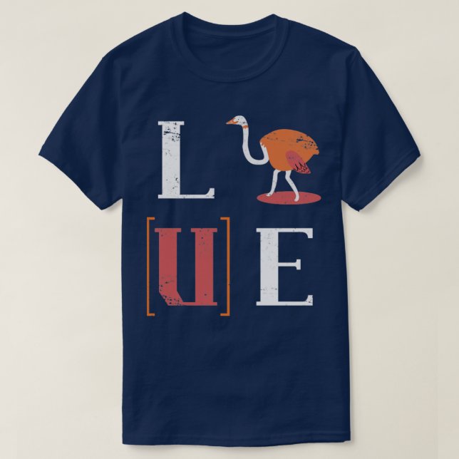Camiseta Love Ostrich (Diseño del anverso)