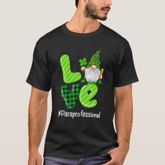 Camiseta LOVE Para Life Gnome Leopard Shamrock St Patrick's
