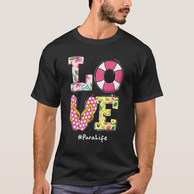 Camiseta Love Para Life Last Day Of School Summer Beach Poo (Anverso)