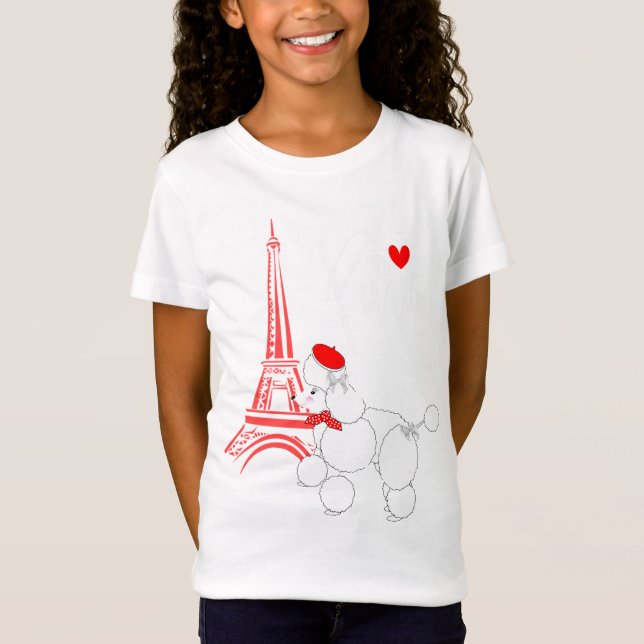 Camiseta Love Paris French Poodle Super Cute (Anverso)