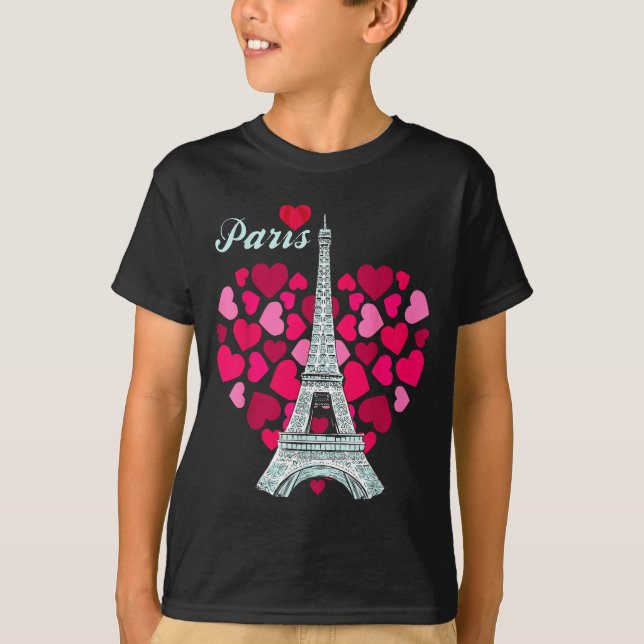 Camiseta Love Paris Heart Eiffel Tower Souvenir France Fren (Anverso)