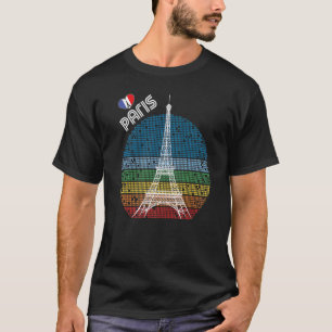 Camiseta Love Paris Retro Eiffel Tower France Souvenir Fren