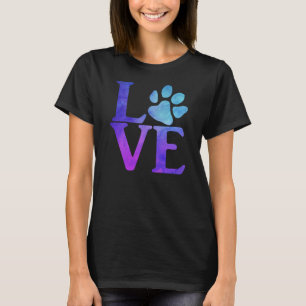 Camiseta Love Paw Classic Blue and Purple