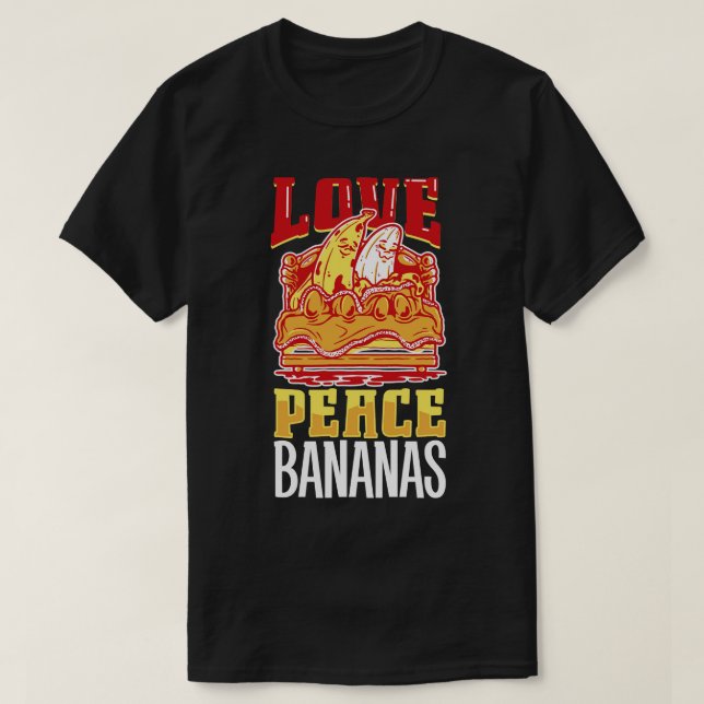 Camiseta Love Peace Bananas (Diseño del anverso)