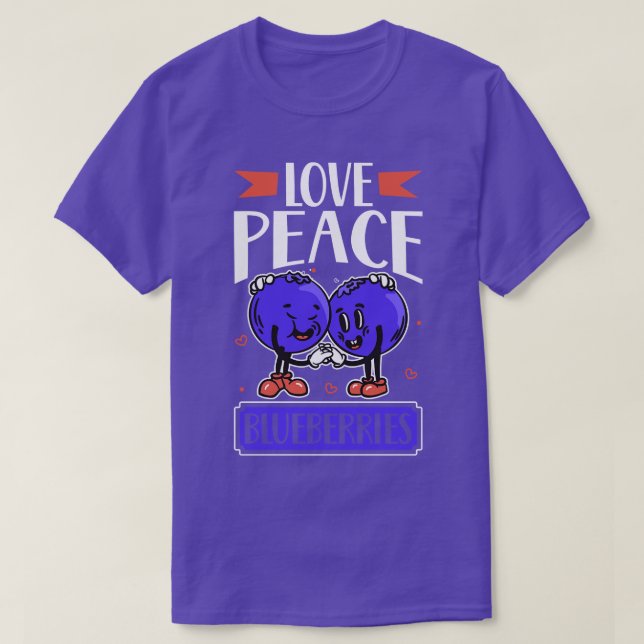 Camiseta Love Peace Blueberries Blaubeere (Diseño del anverso)
