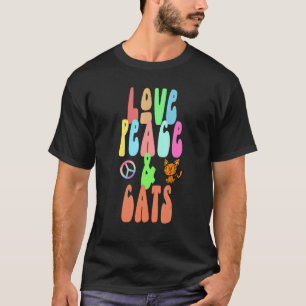 Camiseta Love Peace & Cats divertido disfraz hippie 15