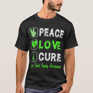 CAMISETA LOVE PEACE CURE SPINAL CORD CONCIENCIAS DE LESIONE