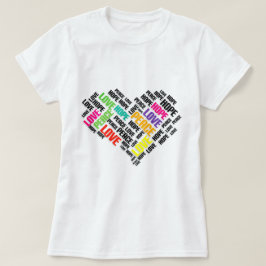 Camiseta LOVE PEACE HOPE Moda Elegante Word Cloud