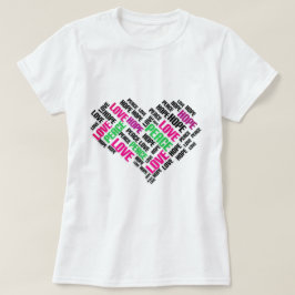 Camiseta LOVE PEACE HOPE Moda Elegante Word Cloud