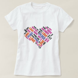 Camiseta LOVE PEACE HOPE Moda Elegante Word Cloud