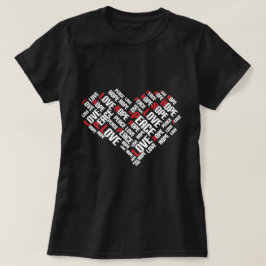 Camiseta LOVE PEACE HOPE Moda Elegante Word Cloud