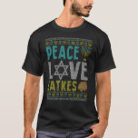 Camiseta Love Peace Latkes Hanukkah Chanukah Jewish 2<br><div class="desc">Love Peace Latkes Hanukkah Chanukah Jewish 2</div>