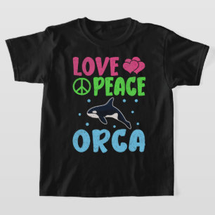 Camiseta Love Peace Orca Cute Sea Animals Orca Lover