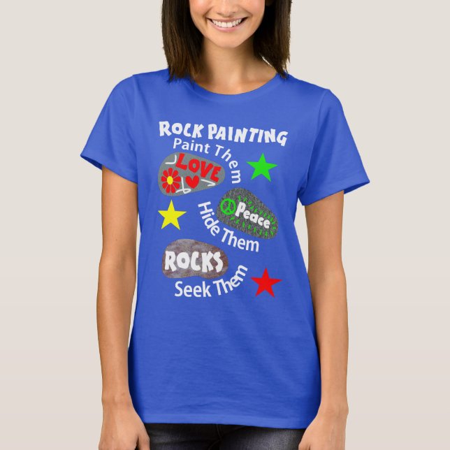 Camiseta Love Peace Rocks Kindness Rock Painting Graphic (Anverso)