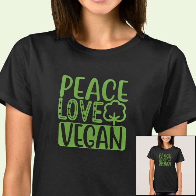 Camiseta Love Peace Vegan - en color oscuro (Subido por el creador)