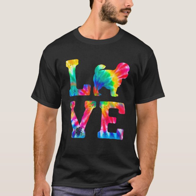 Camiseta Love Peekapoo Tie Dye Doe Mom Dad (Anverso)