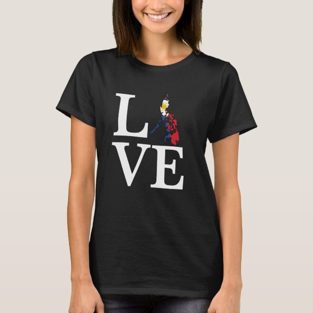 Camiseta Love Philippines Map and Flag, Philippine Map and (Anverso)