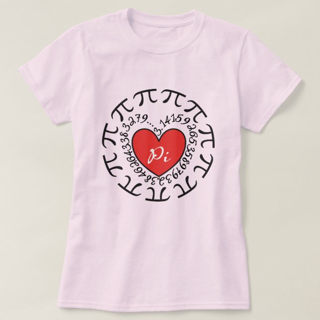 Camiseta Love Pi 3.14 - Pi Day (Diseño del anverso)