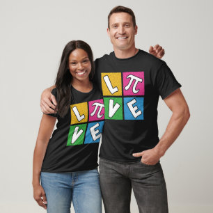Camiseta LOVE PI Diseño de matemáticas de arte pop
