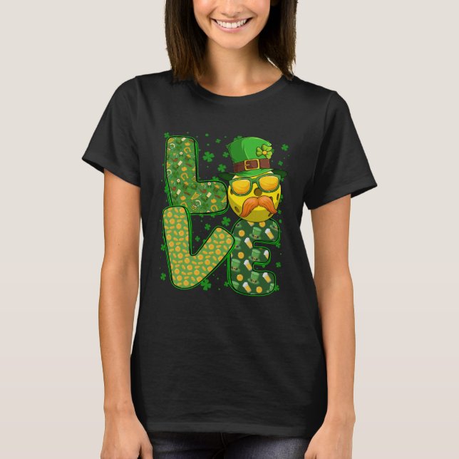 Camiseta Love Pickleball Leprechaun Shamrock St Patricks Da (Anverso)