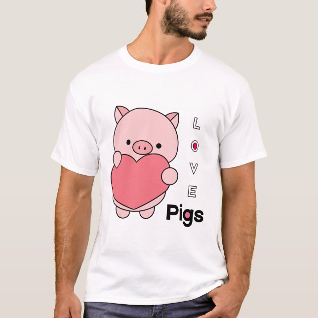 Camiseta Love Pigs diseños nacionales de los días de cerdo (Anverso)