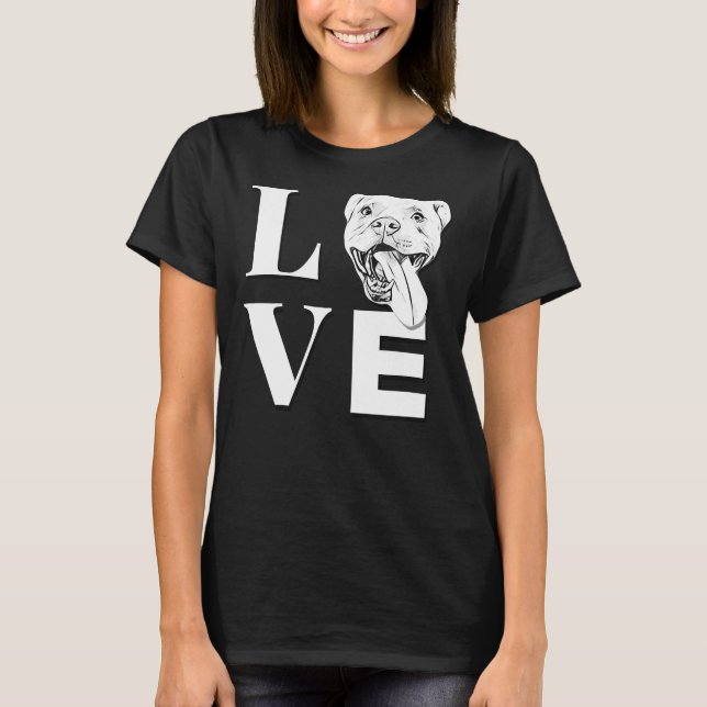 Camiseta Love Pit Bulls Designer Pitbull L O V E (Anverso)