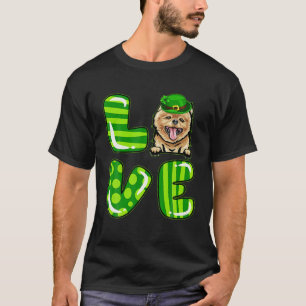 Camiseta Love Pomeranian Lucky Clover Shamrock St Patrick