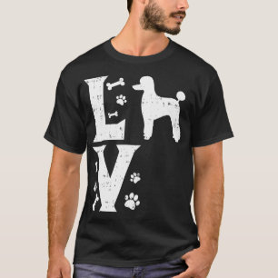 Camiseta Love Poodle Standard Miniatura Juguete Mascota Per