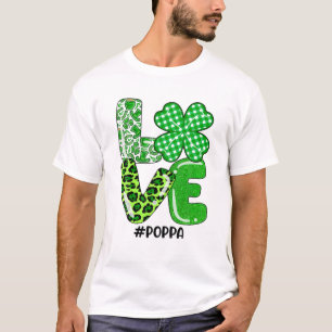 Camiseta Love Poppa Plaid Leopard Shamrock St. Patrick's Da