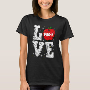 Camiseta Love Pre K Cute Apple De Vuelta Al Profesor De La 