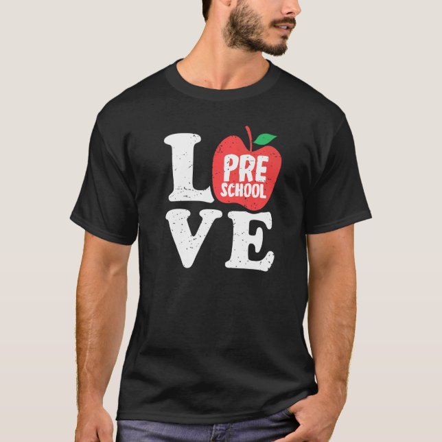 Camiseta Love Preschool Apple Student Teacher (Anverso)
