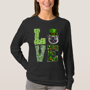 Camiseta Love Pug St Patrick's Day Funny Dog