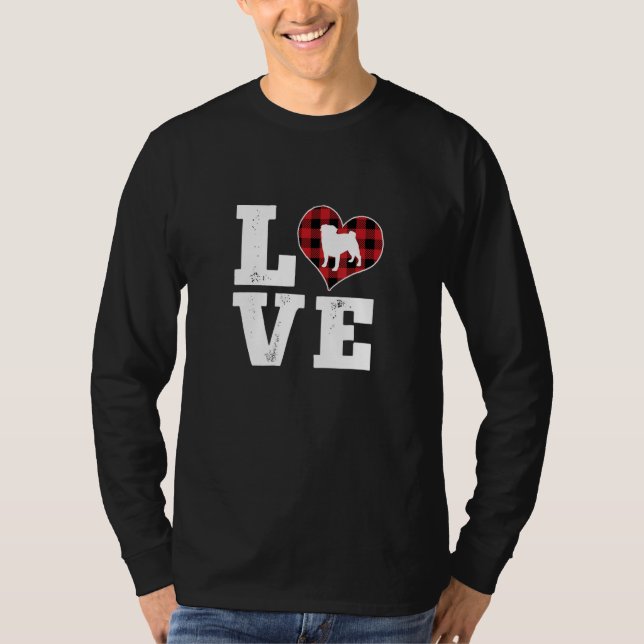 Camiseta Love Puggle Dog Lover Gifts Buffalo Plaid Dog Vale (Anverso)