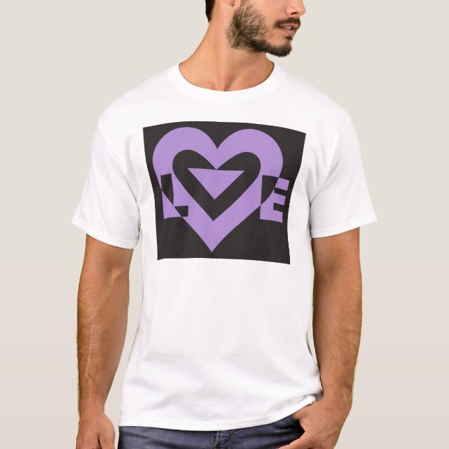 Camiseta Love Purple on Black (Anverso)