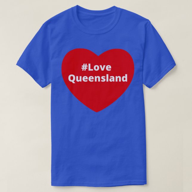Camiseta Love Queensland Hashtag Heart (Diseño del anverso)