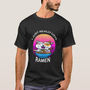Camiseta Love Ra Japonés Noodles Kawaii Anime Cat