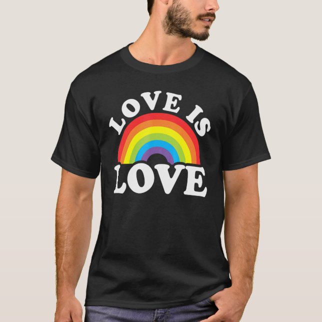 Camiseta Love Rainbow Ally LGBTQ Lesbian Gay Bisexual Pride (Anverso)