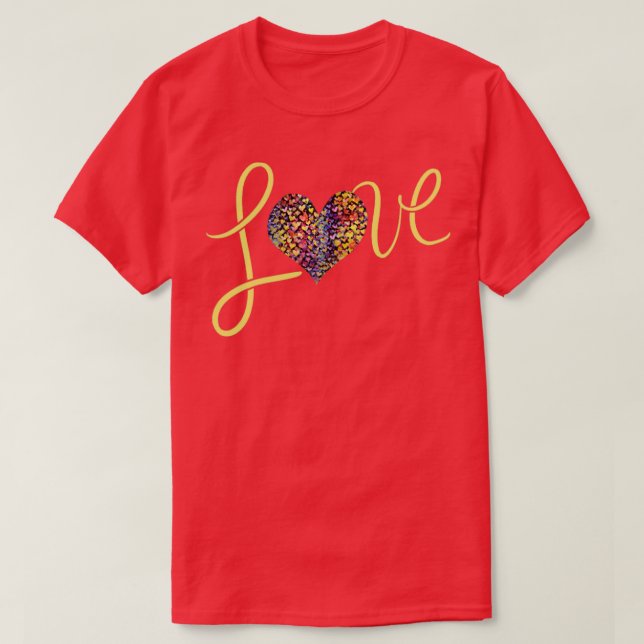 Camiseta LOVE rainbow heart (Diseño del anverso)
