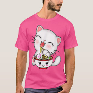 Camiseta Love Ramen Japoneses Noodles Kawaii Regalo de Gato