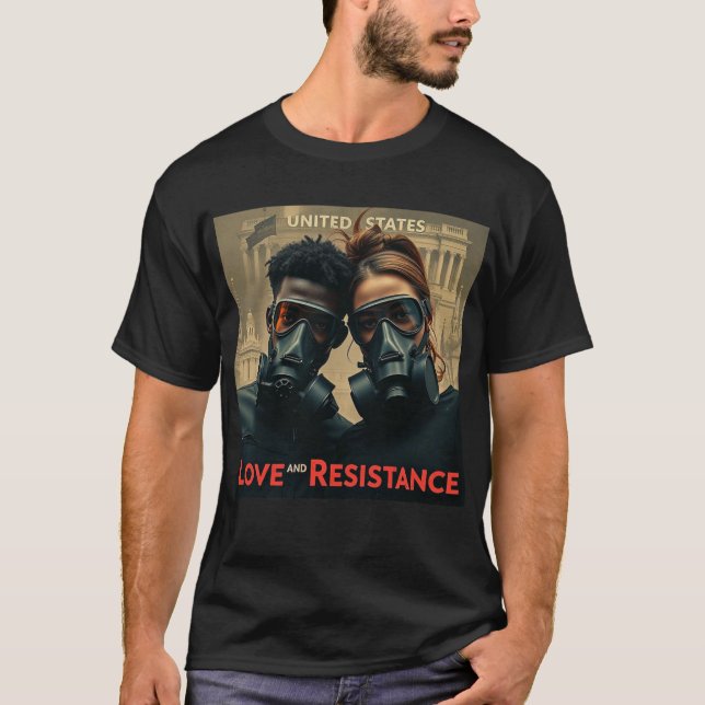 Camiseta LOVE & RESISTANCE Modern American Graphic (Anverso)
