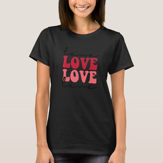 Camiseta LOVE Retro style Valentine's Day Heart (Anverso)