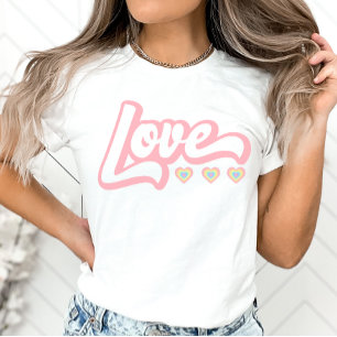 Camiseta  Love Retro Valentine's Day Sweatshirt, Hearts Swe