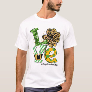 Camiseta LOVE RN Life Leopard Shamrock St Patrick's Day Iri