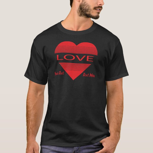 Camiseta Love & Romance Concept Design with Heart Elements (Anverso)