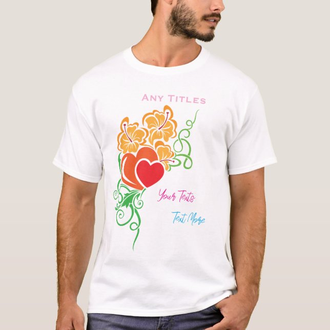 Camiseta Love & Romance Concept Design with Heart Elements (Anverso)