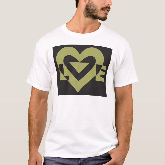 Camiseta Love Sage Green sobre el negro (Anverso)